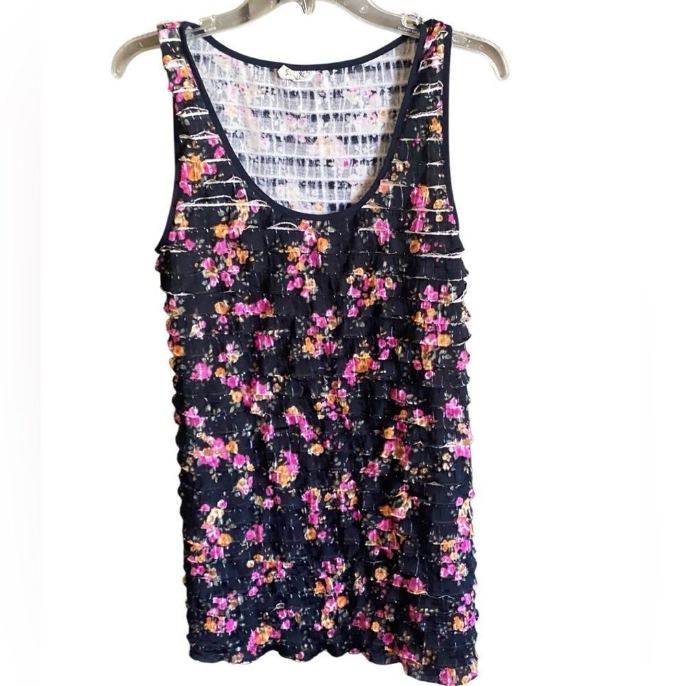 VINTAGE Free People Floral Print Tiered Ruffle Dress. Size Medium.